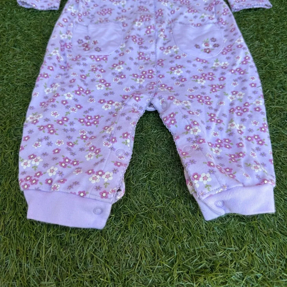 Carters Lavender Floral Footed Pajamas‎ Romper Sleepwear Infant Girls Size 6M